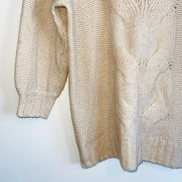 Aerie Cream Soft Chunky Knit Oversized Pullover Sweater Xsmall Women’s - Picture 5 of 11